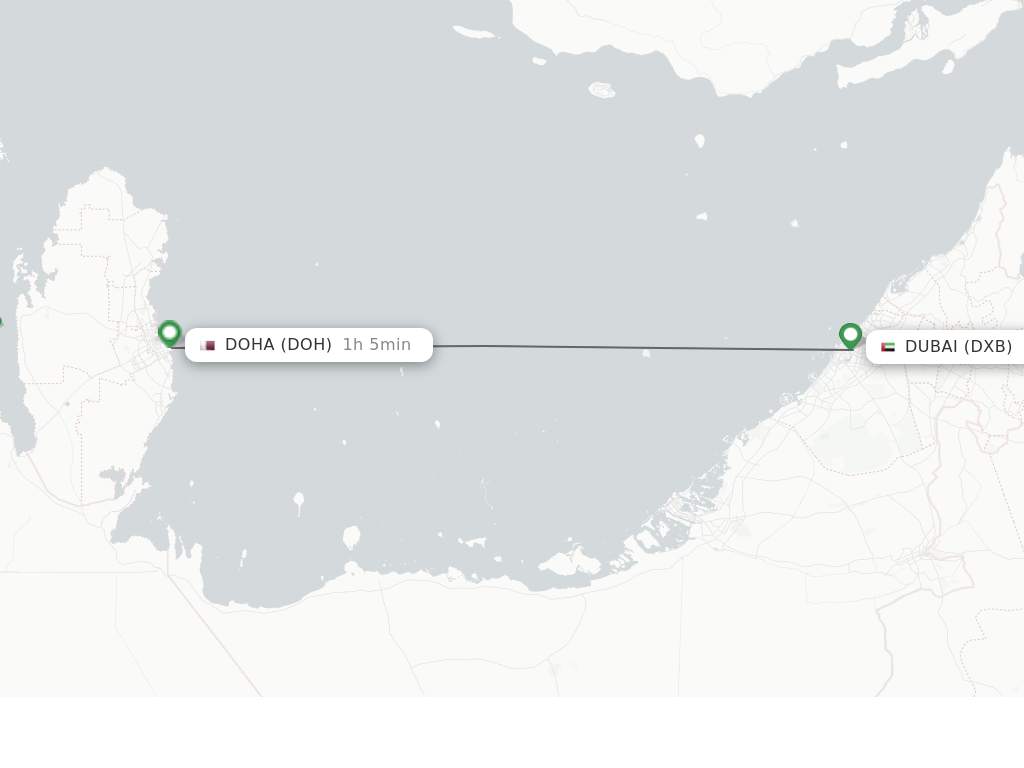 Direct non stop flights from Dubai to Doha schedules