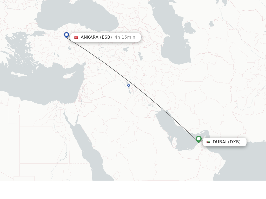 Direct non stop flights from Dubai to Ankara schedules