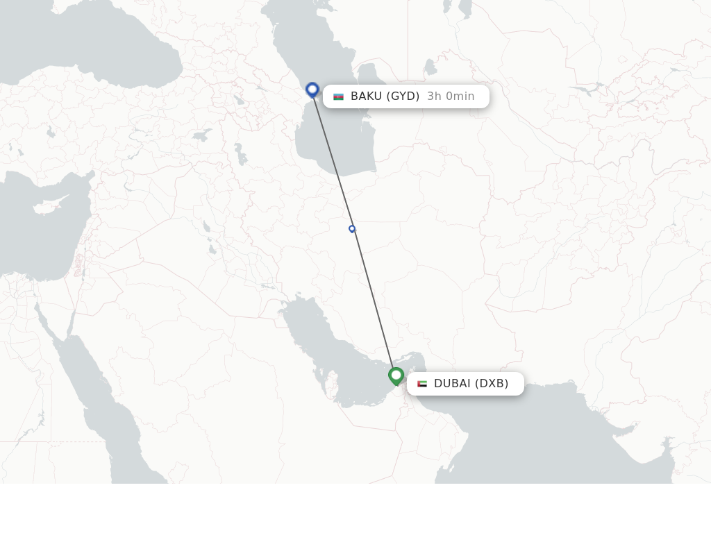 travel time from dubai to baku