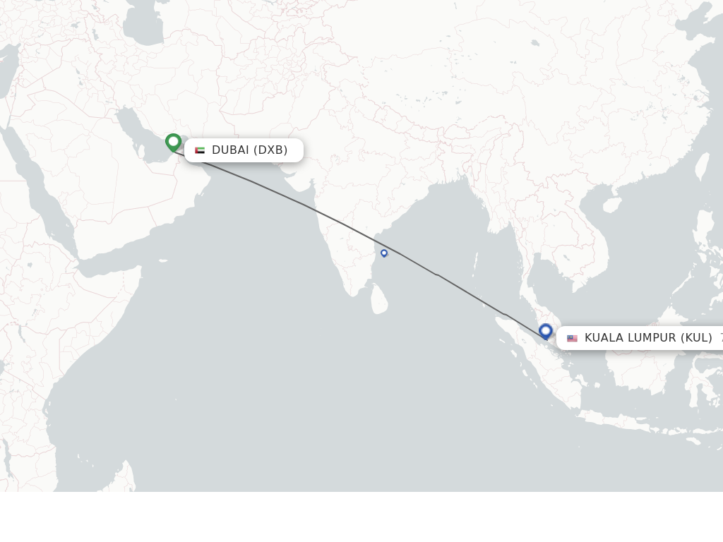 Direct non stop flights from Dubai to Kuala Lumpur schedules