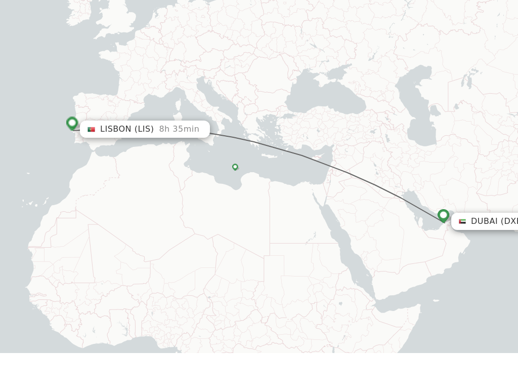 Direct non stop flights from Dubai to Lisbon schedules