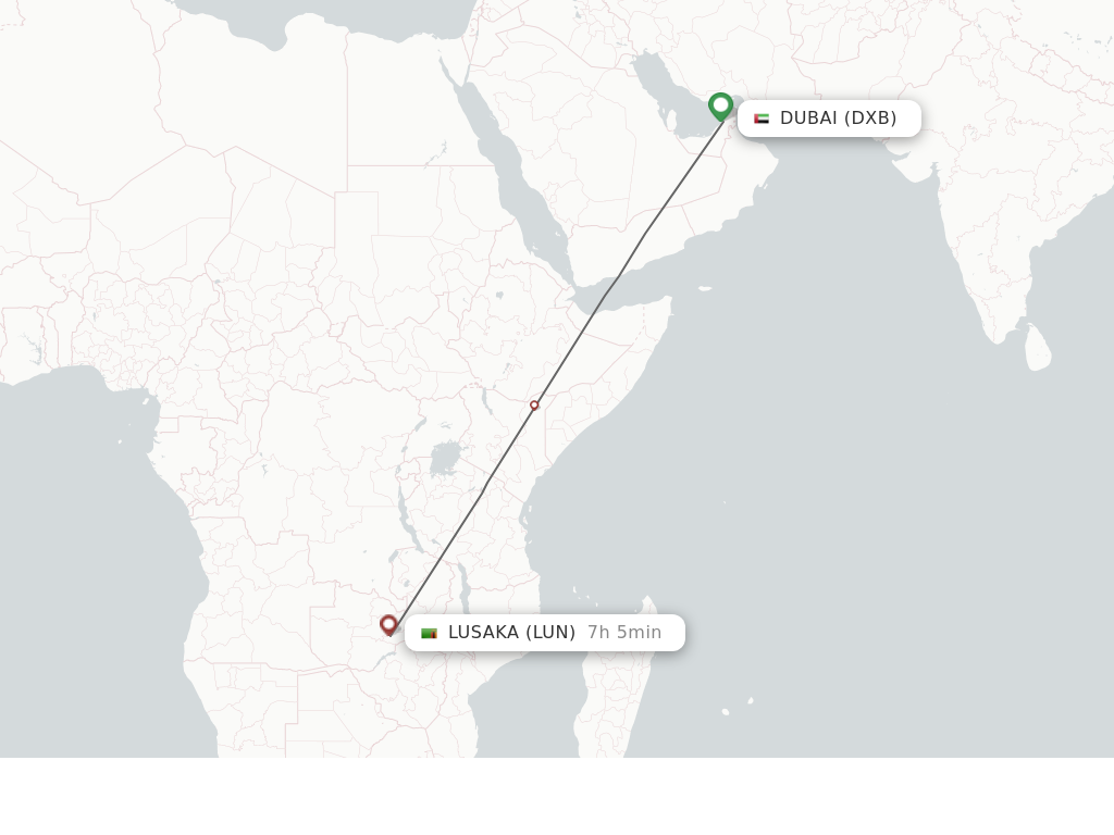 Direct non stop Flights From Dubai To Lusaka Schedules 