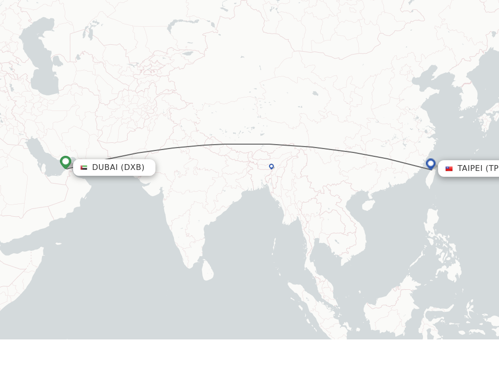 Direct (non-stop) Flights From Dubai To Taipei - Schedules ...