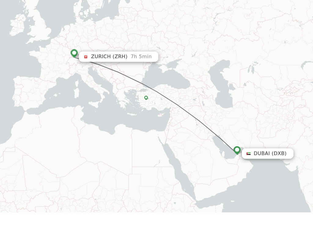 Direct non stop flights from Dubai to Zurich schedules