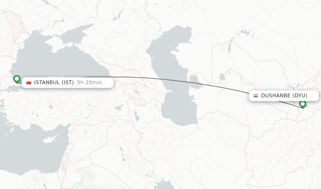 Direct (non-stop) Flights From Dushanbe To Istanbul - Schedules ...