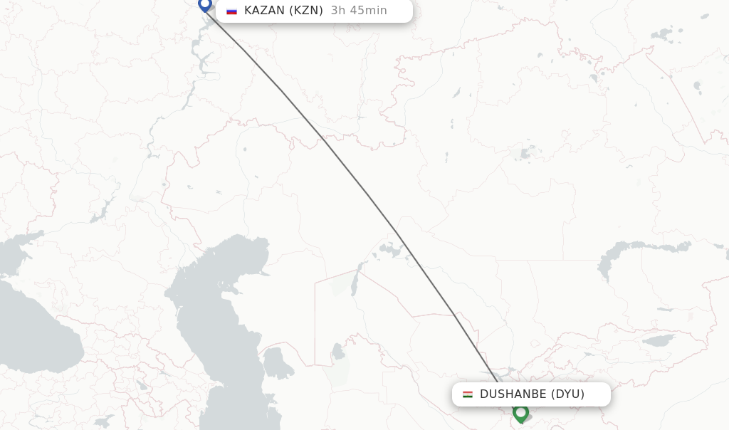 Direct (non-stop) flights from Dushanbe to Kazan - schedules ...