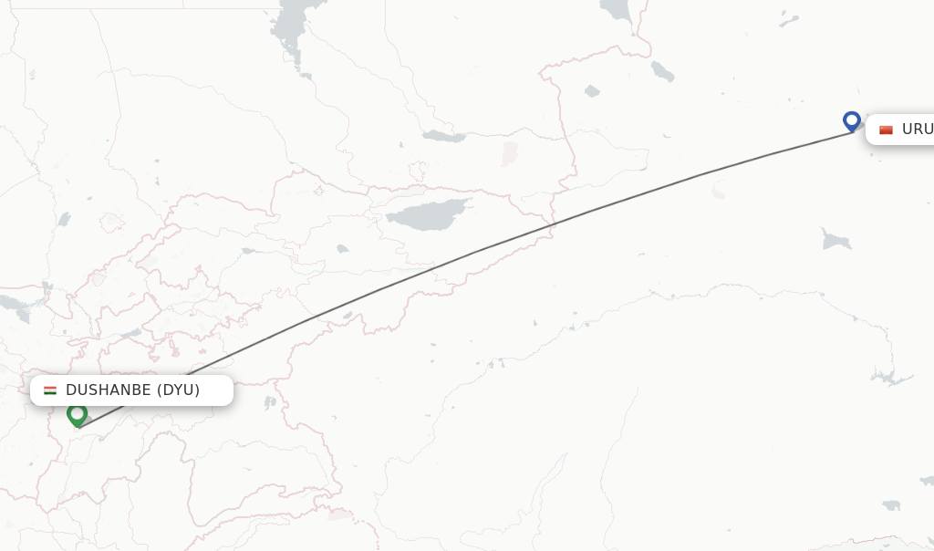 Direct (non-stop) flights from Dushanbe to Urumqi - schedules ...