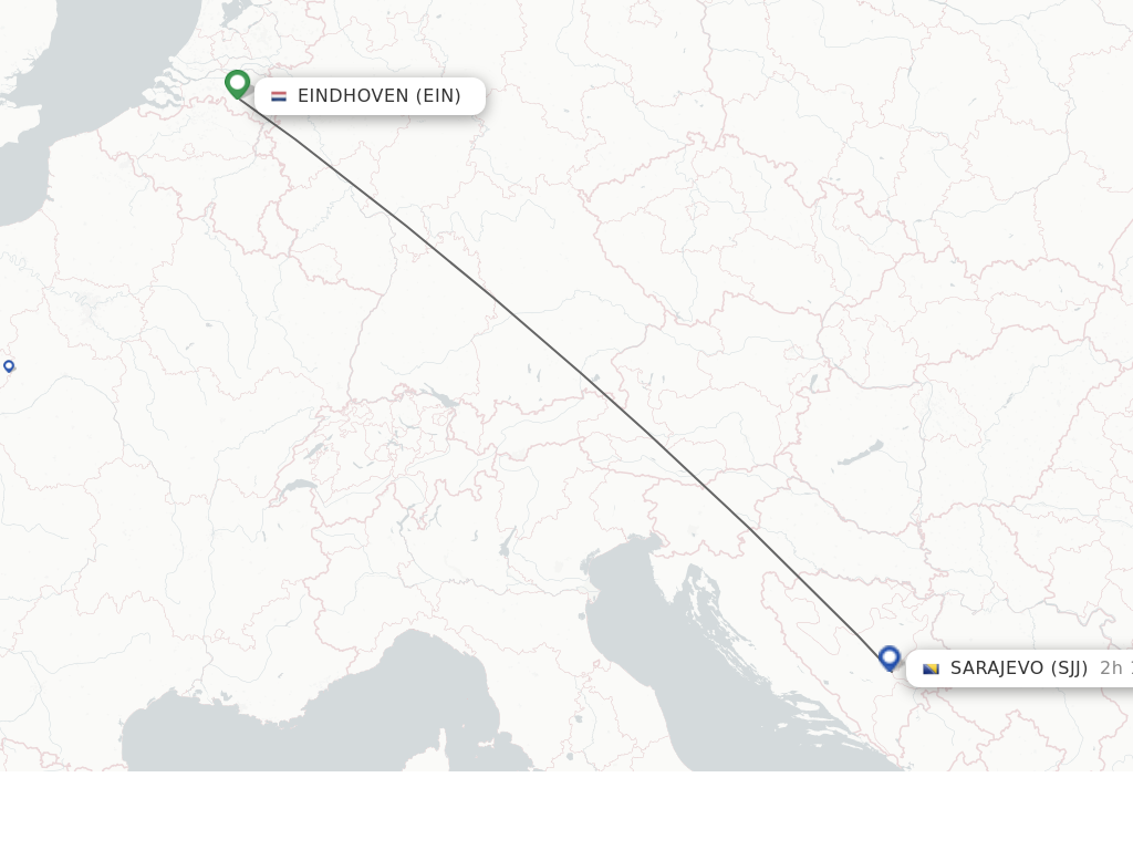 Direct (non-stop) Flights From Eindhoven To Sarajevo - Schedules ...