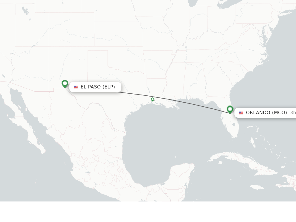 Direct non stop flights from El Paso to Orlando schedules