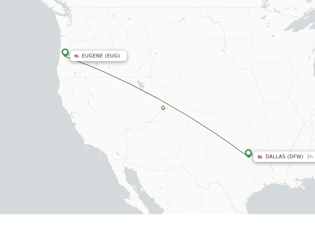 Direct non stop flights from Eugene to Dallas schedules