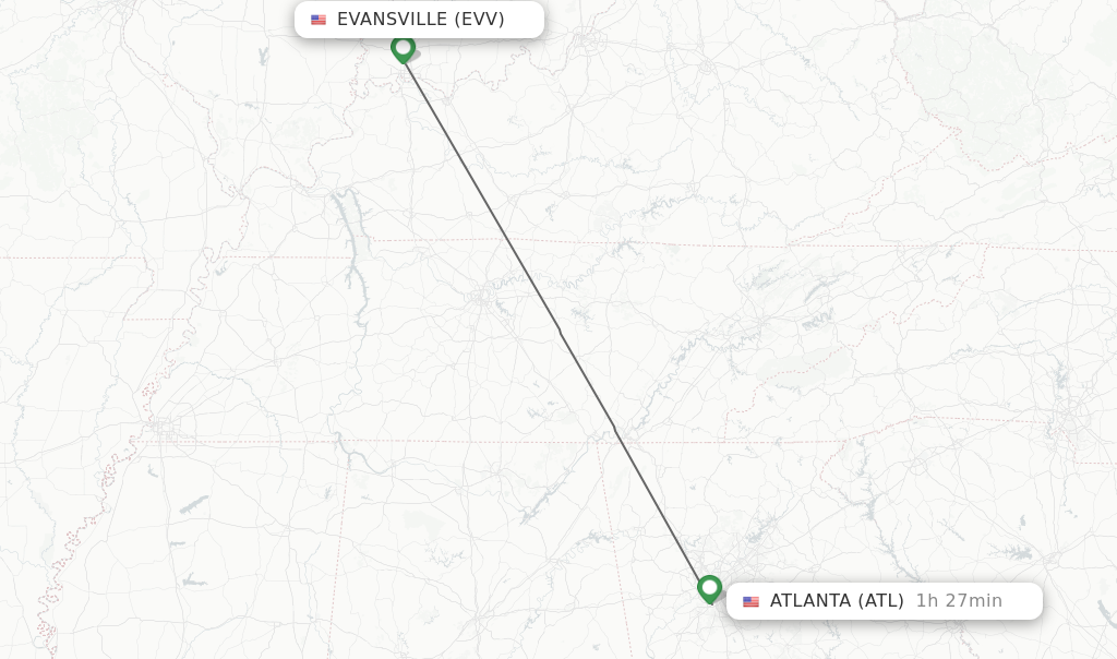 Direct (nonstop) flights from Evansville to Atlanta schedules