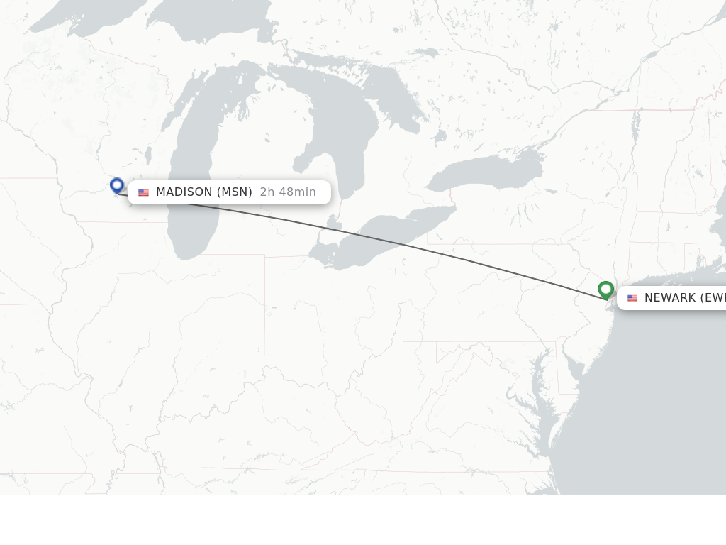 Direct non stop flights from New York to Madison schedules