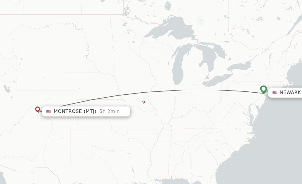 Direct non stop flights from New York to Montrose schedules