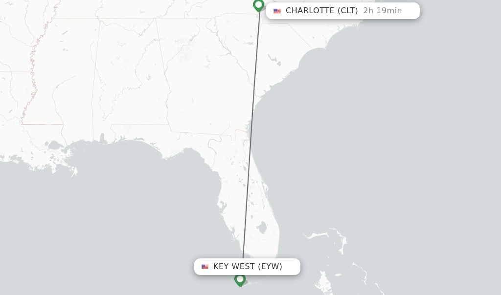 Direct non stop flights from Key West to Charlotte schedules