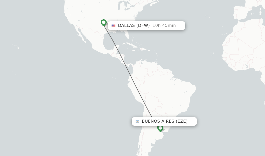 Direct non stop flights from Buenos Aires to Dallas schedules