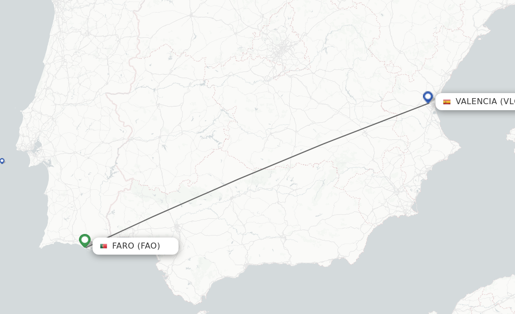 Direct non stop flights from Faro to Valencia schedules