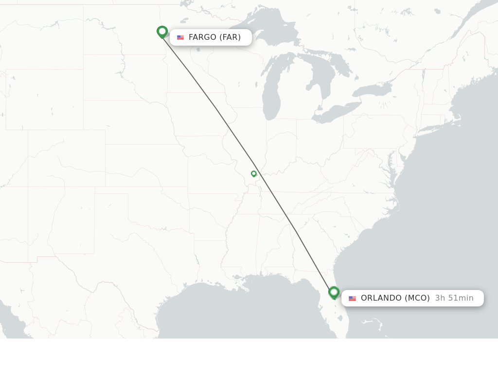 Direct non stop flights from Fargo to Orlando schedules