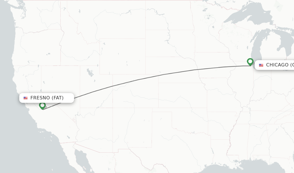 Direct non stop flights from Fresno to Chicago schedules