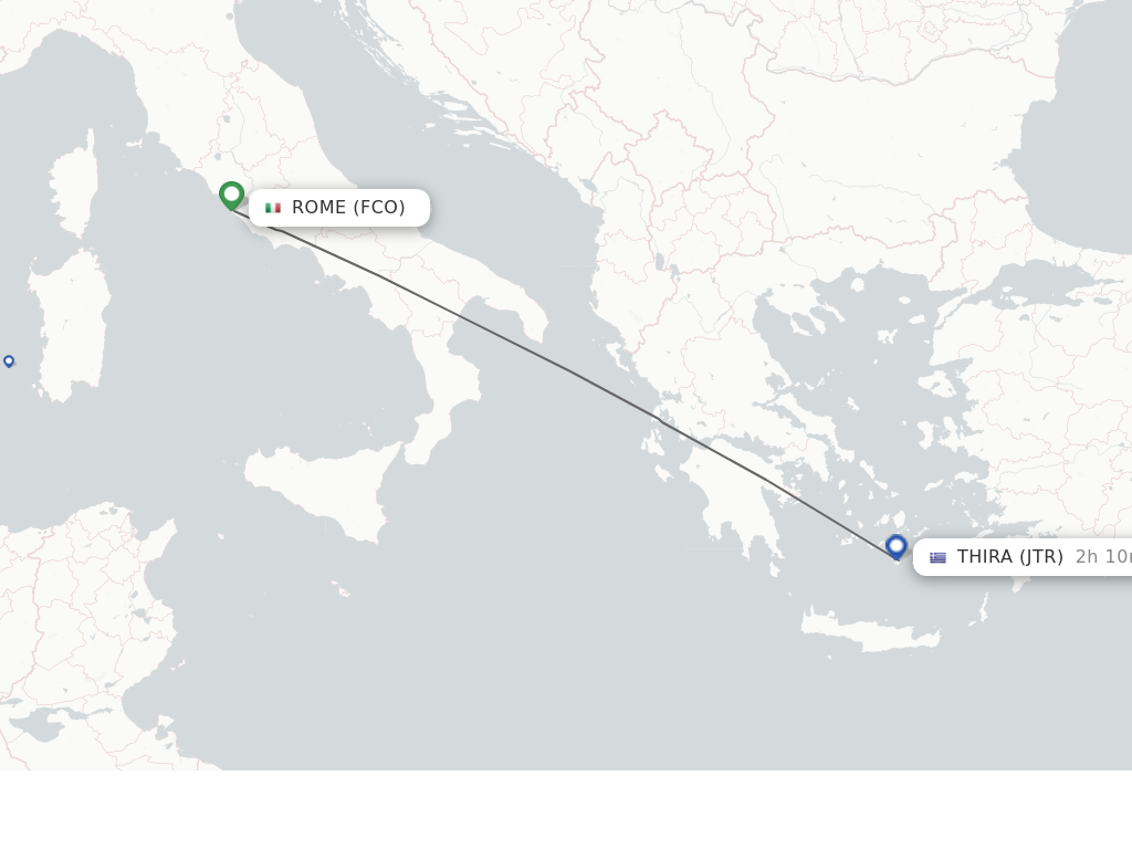 Direct non stop flights from Rome to Thira schedules