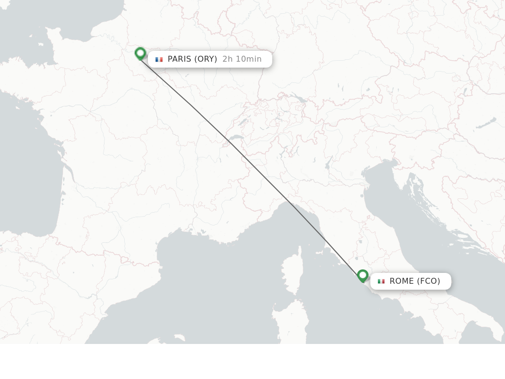 Direct non stop flights from Rome to Paris schedules