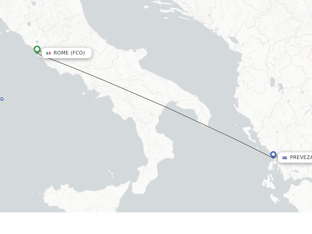 Direct non stop flights from Rome to Preveza schedules