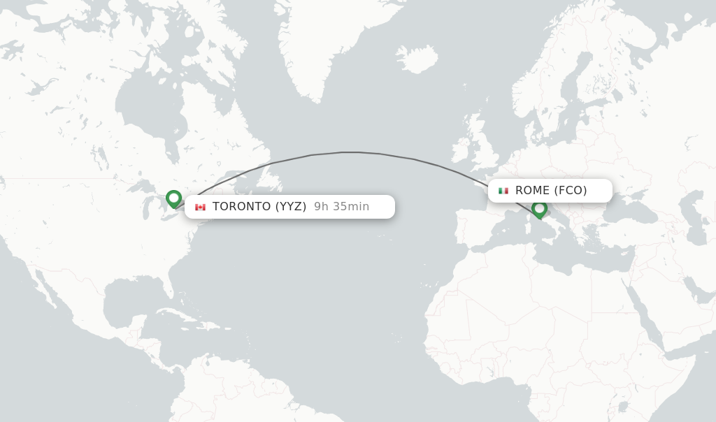 Direct non stop flights from Rome to Toronto schedules