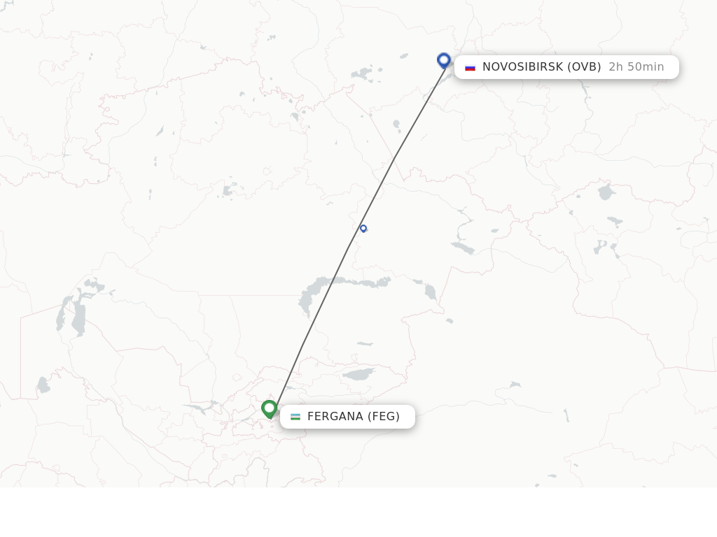 Direct (non-stop) flights from Fergana to Novosibirsk - schedules ...