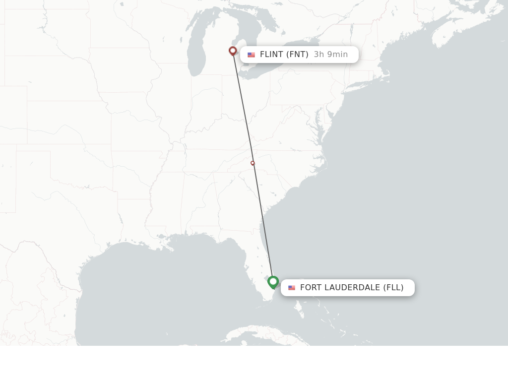 Direct non stop flights from Fort Lauderdale to Flint