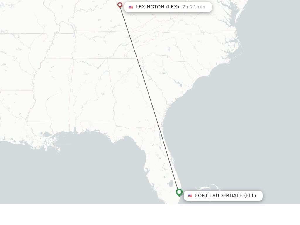 Direct non stop flights from Fort Lauderdale to Lexington