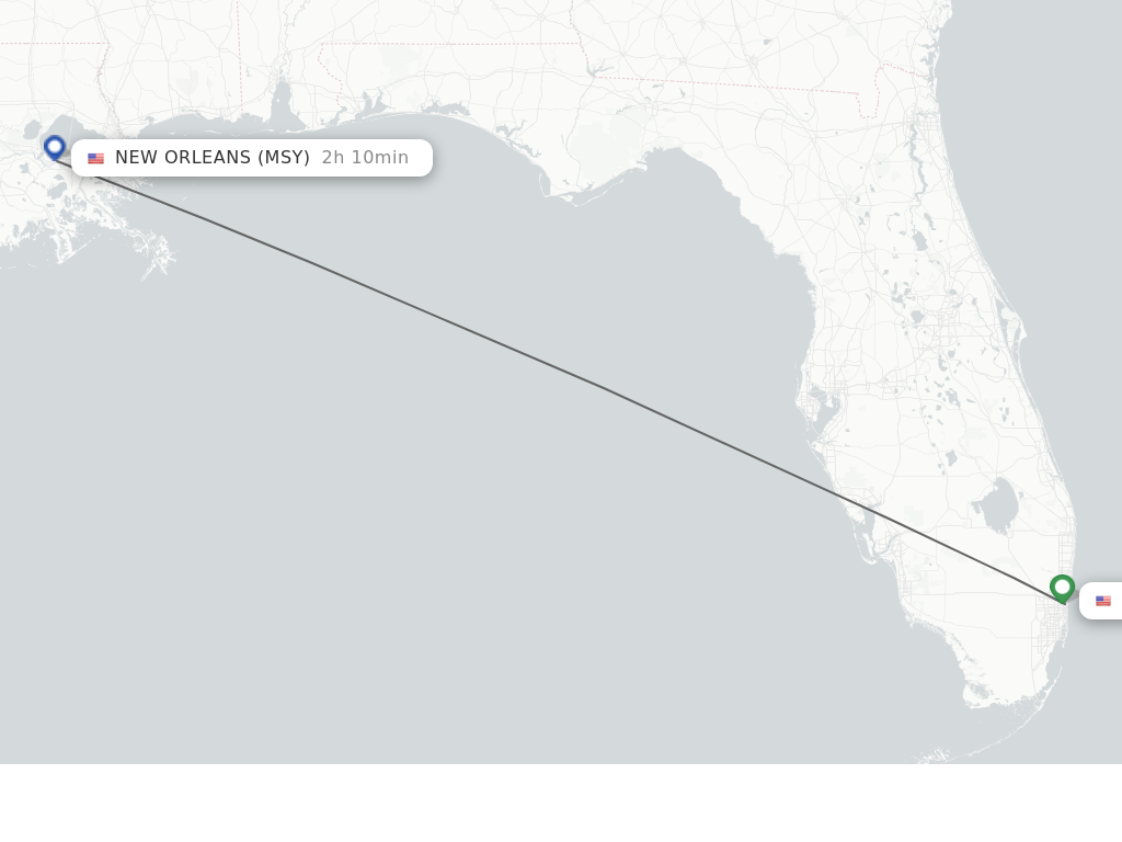 Direct non stop flights from Fort Lauderdale to New Orleans