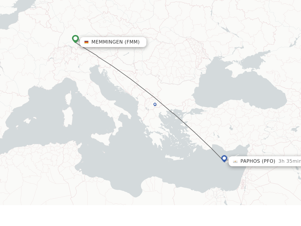 Direct (nonstop) flights from Memmingen to Paphos schedules