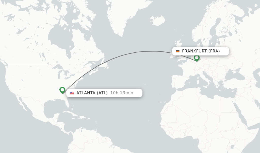 Direct non stop flights from Frankfurt to Atlanta schedules