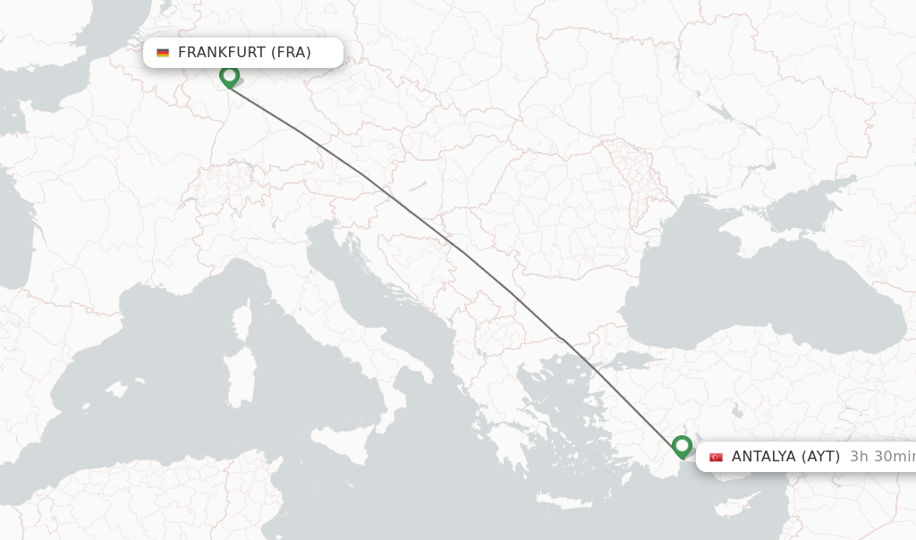 Direct (nonstop) flights from Frankfurt to Antalya schedules