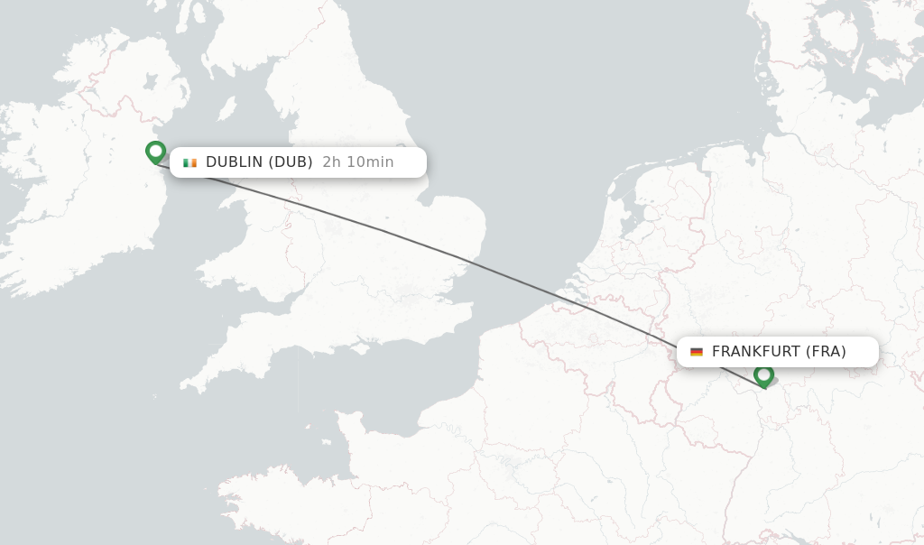 Direct (nonstop) flights from Frankfurt to Dublin schedules
