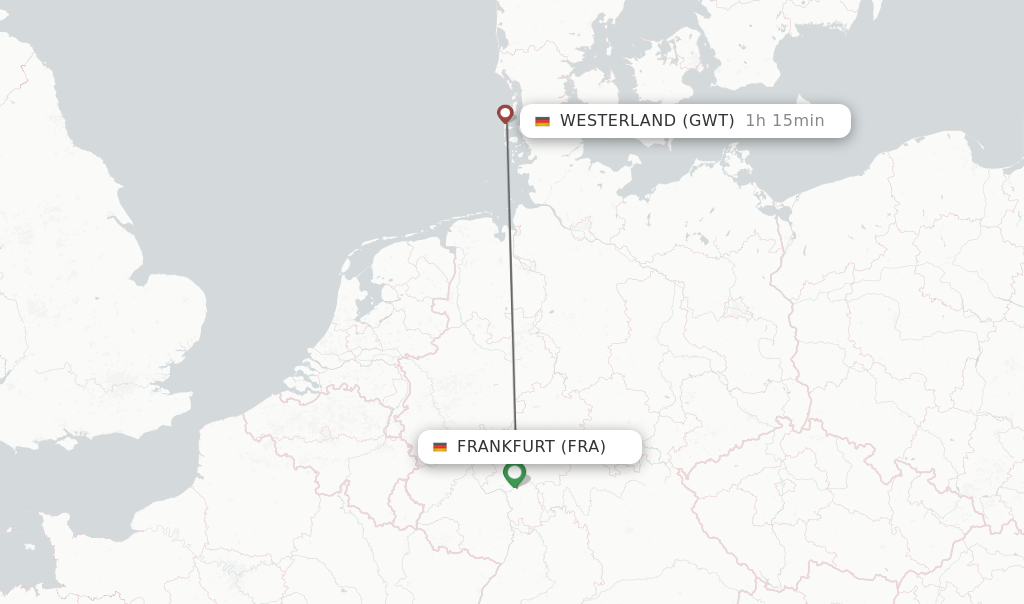 Direct non stop flights from Frankfurt to Westerland schedules