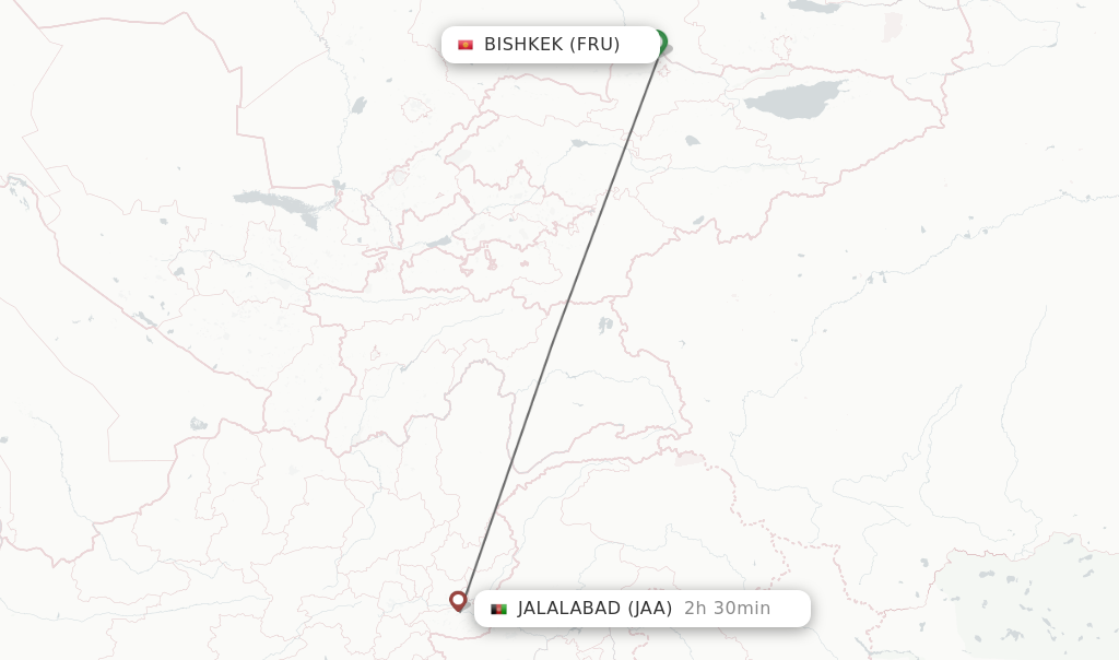 Direct (non-stop) flights from Bishkek to Jalalabad - schedules ...