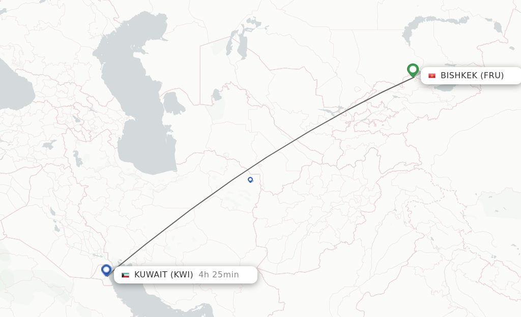 Direct (non-stop) flights from Bishkek to Kuwait - schedules ...