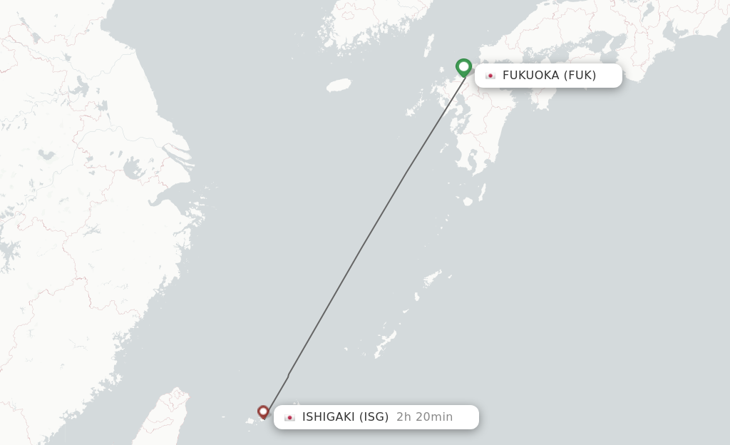 Direct (non-stop) Flights From Fukuoka To Ishigaki - Schedules ...