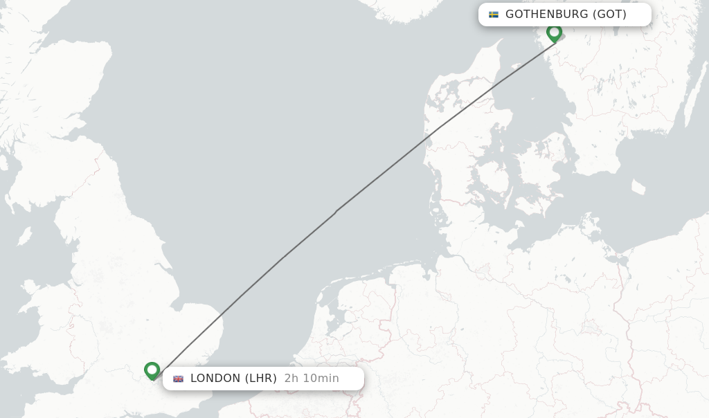 Direct non stop flights from Gothenburg to London schedules