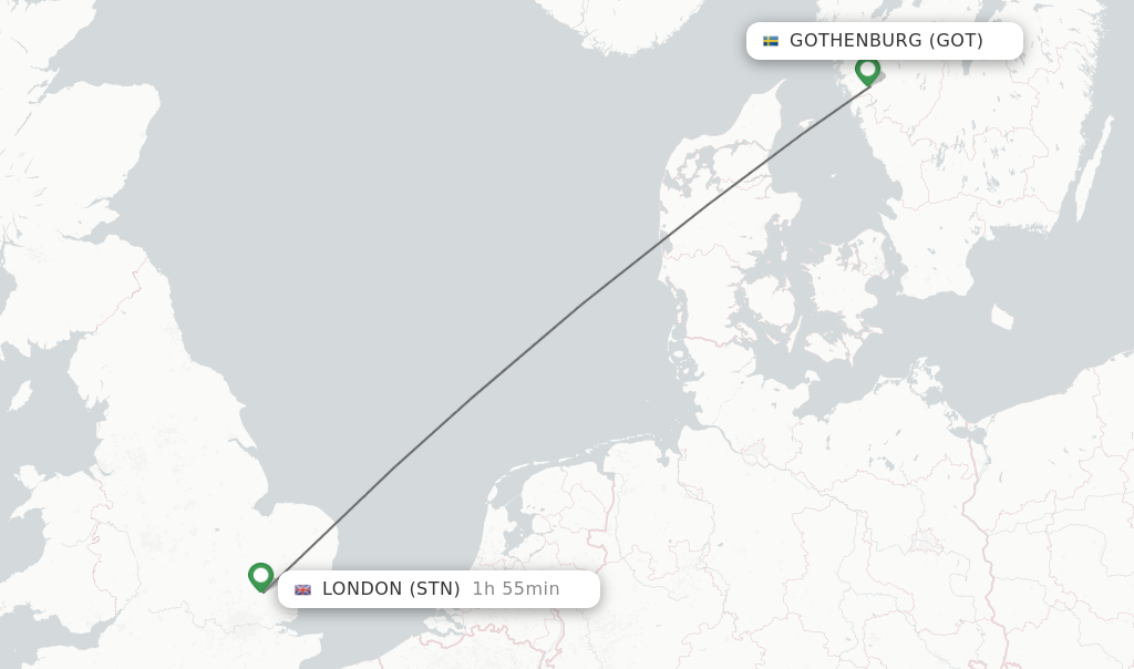 Direct (non-stop) Flights From Gothenburg To London - Schedules ...