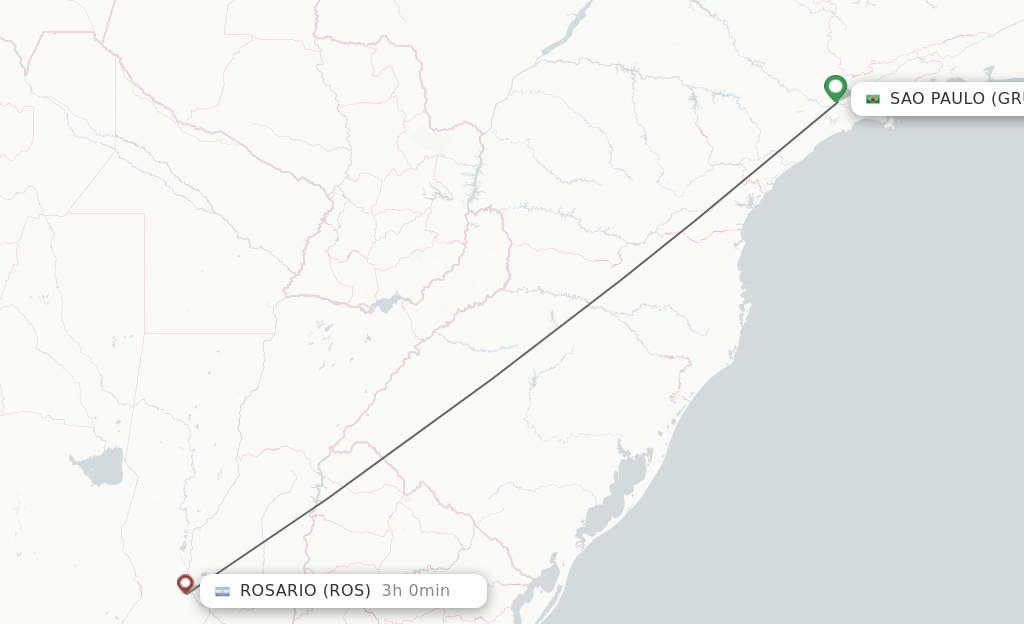 Direct non stop flights from Sao Paulo to Rosario schedules