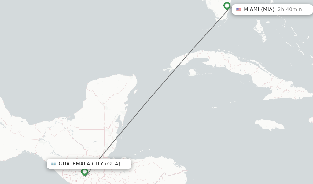 Direct non stop flights from Guatemala City to Miami schedules