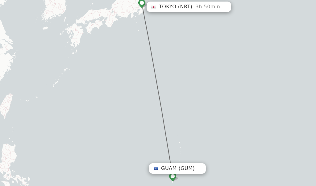 Direct non stop flights from Guam to Tokyo schedules