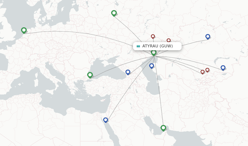 Direct non stop flights from Atyrau to Baku schedules