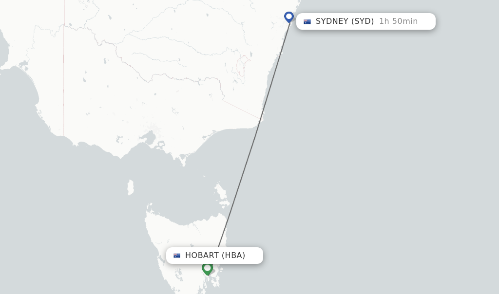 Direct (nonstop) flights from Hobart to Sydney schedules