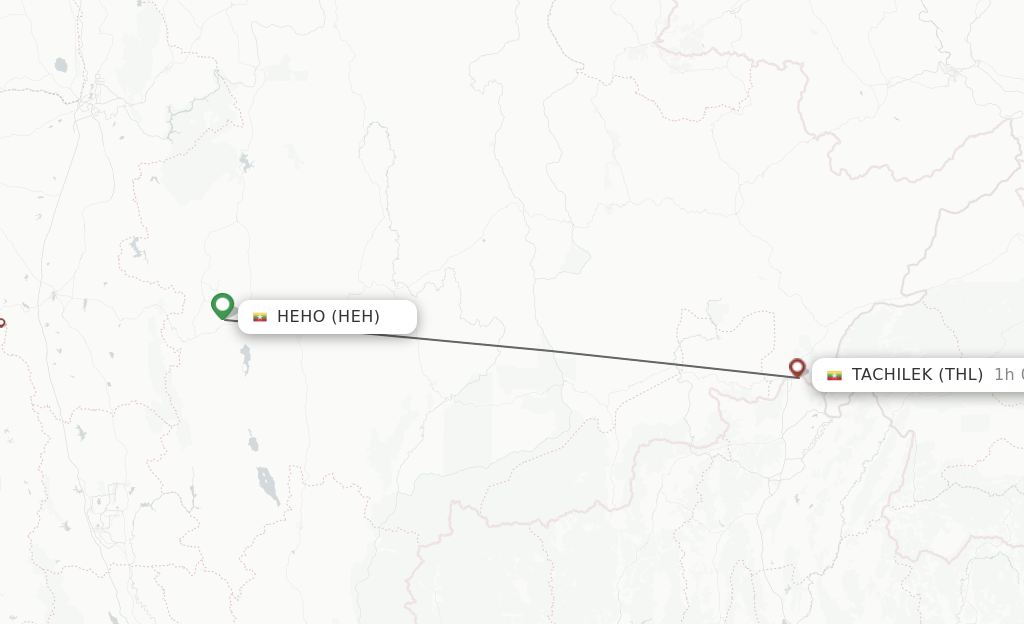 Direct (non-stop) flights from Heho to Tachilek - schedules ...