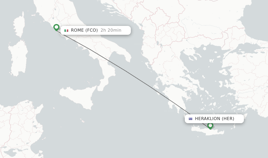 Direct non stop flights from Heraklion to Rome schedules