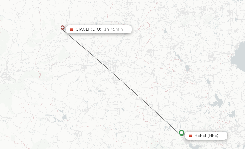 Direct Non Stop Flights From Hefei To Qiaoli Schedules 0605