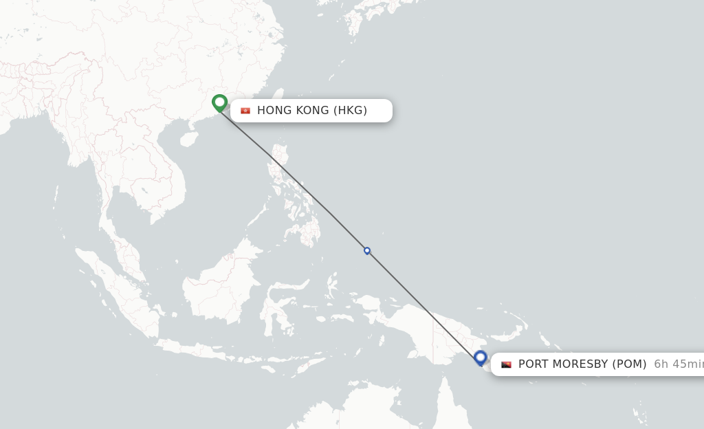 Direct (non-stop) flights from Hong Kong to Port Moresby - schedules ...