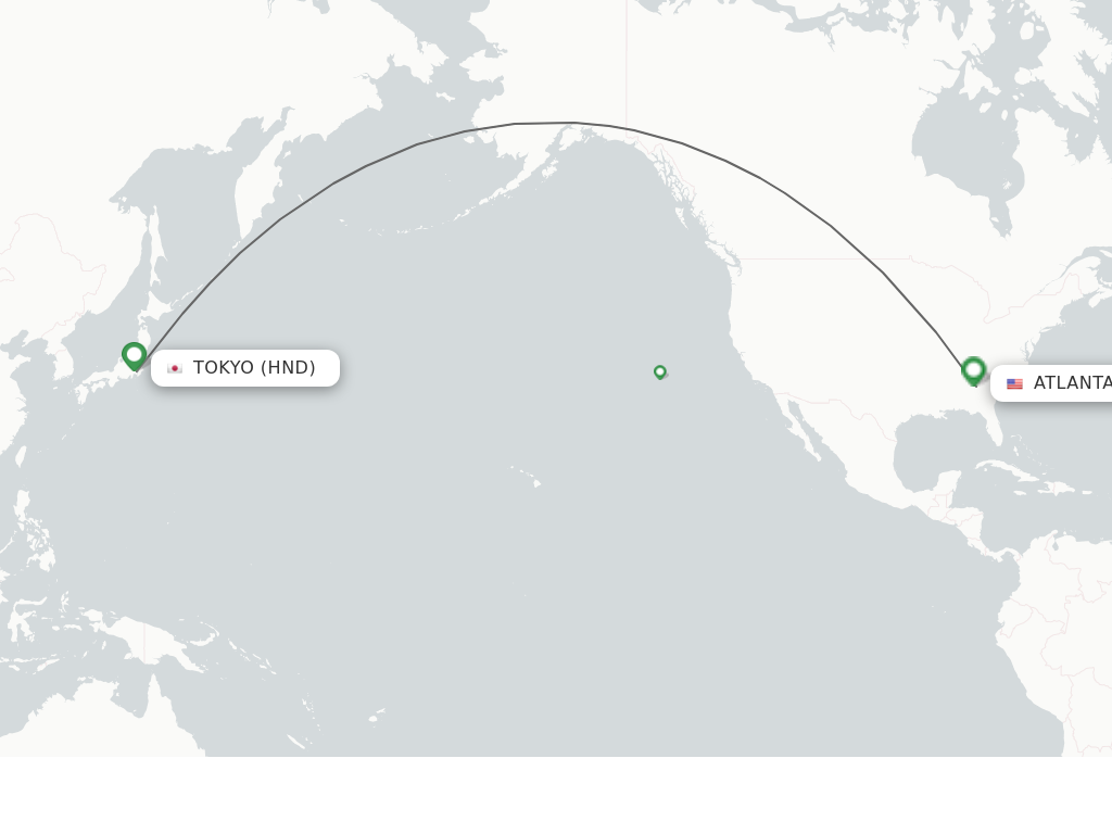 Direct non stop flights from Tokyo to Atlanta schedules